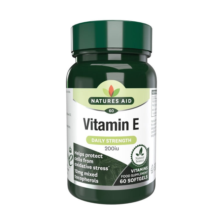 Natures Aid Vitamin E (Natural) 200iu 60 Capsules