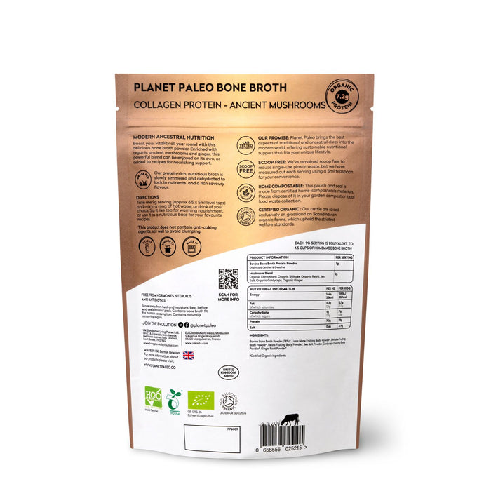 Planet Paleo Organic Bone Broth Ancient Mushrooms 225g