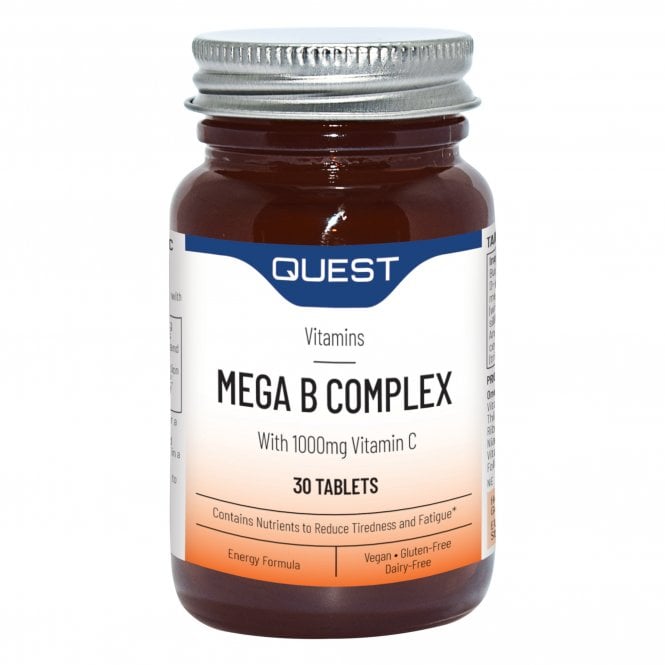 Quest Mega B Complex + 1000mg Vit C 30 Tablets