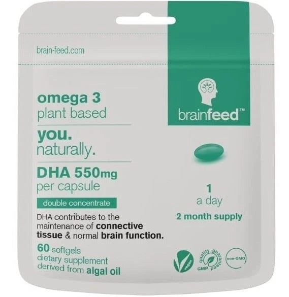 Brain Feed Plant-based Omega 3 DHA 550mg 30 Capsules