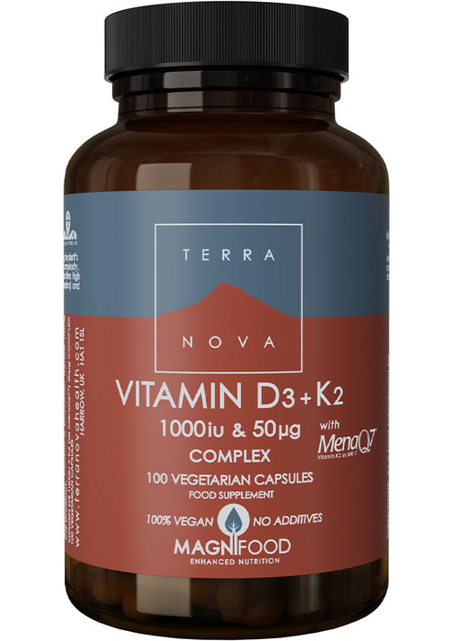 Terranova Vitamin D3 1000Iu With Vitamin K2 50Ug Complex 100 Capsules