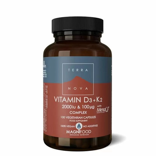 Terranova Vitamin D3 2000Iu With Vitamin K2 100Ug Complex 100 Capsules