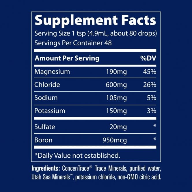 Trace Minerals 40,000 Volts Electrolyte Concentrate, 237ml bottle, featuring key nutrients for hydration and energy.