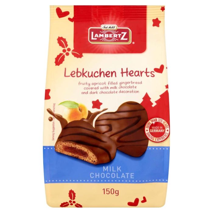 Lambertz Milk Chocolate Lebkuchen Hearts 150g