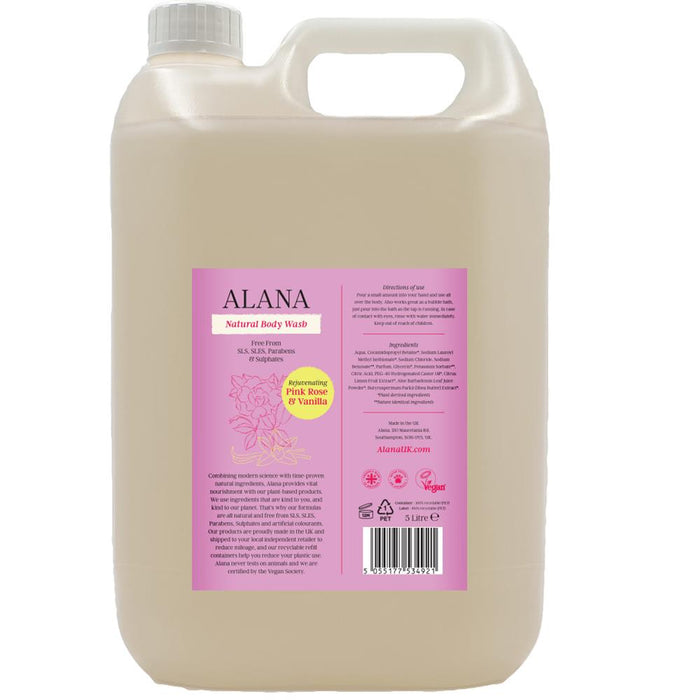 Alana Pink Rose & Vanilla Bodywash 5L