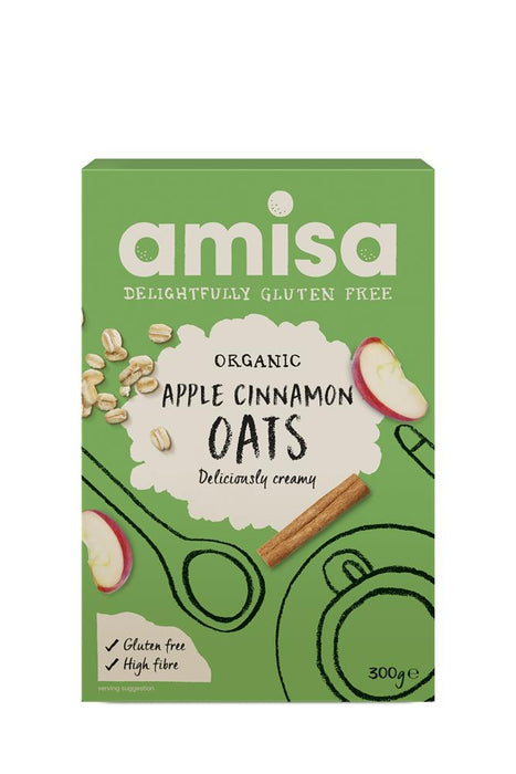 Amisa Organic Gluten Free Porridge Oats Apple 300g