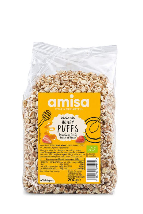 Amisa Organic Spelt Honey Puffs 200g