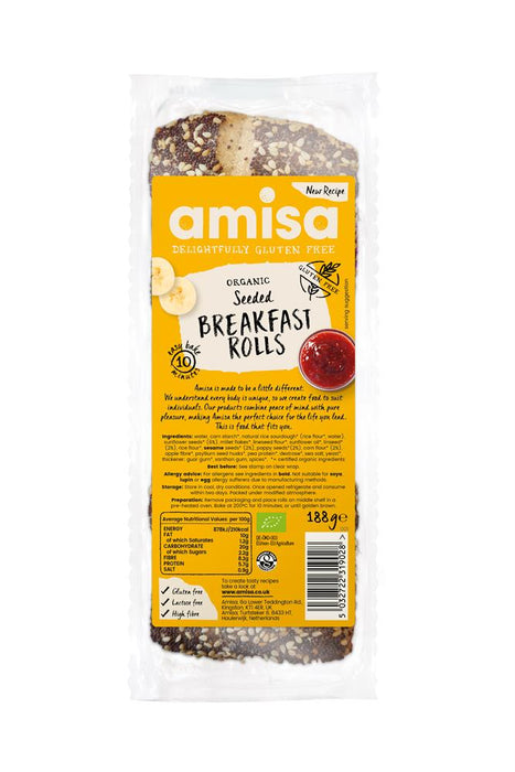 Amisa Organic Seeded Breakfast Rolls 188g