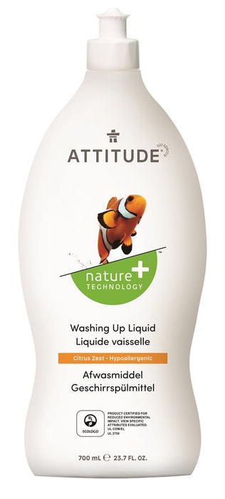 Attitude Washing Up Liquid - Citrus Zest 700ml