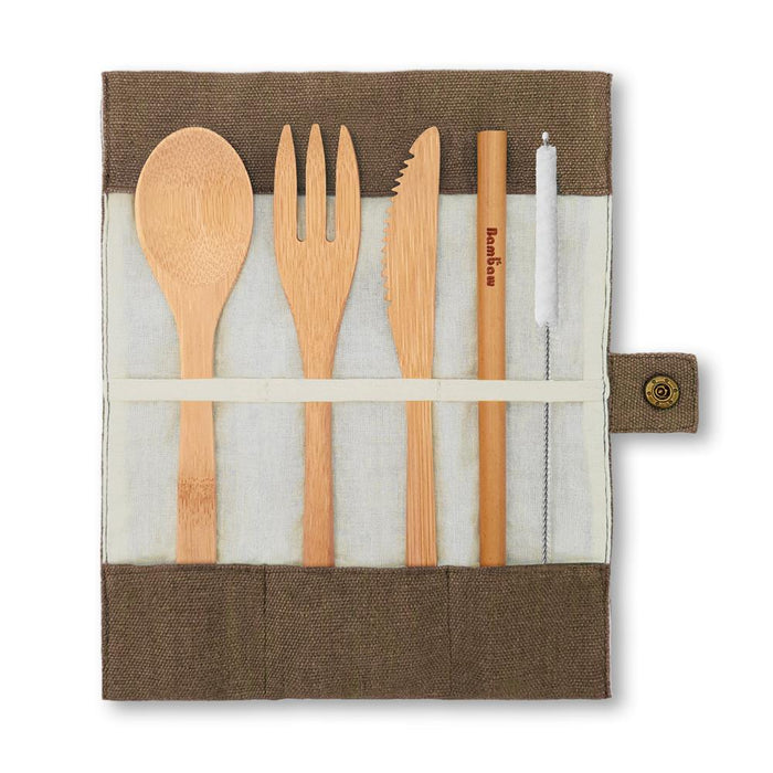 Bambaw Bamboo cutlery set | Olive