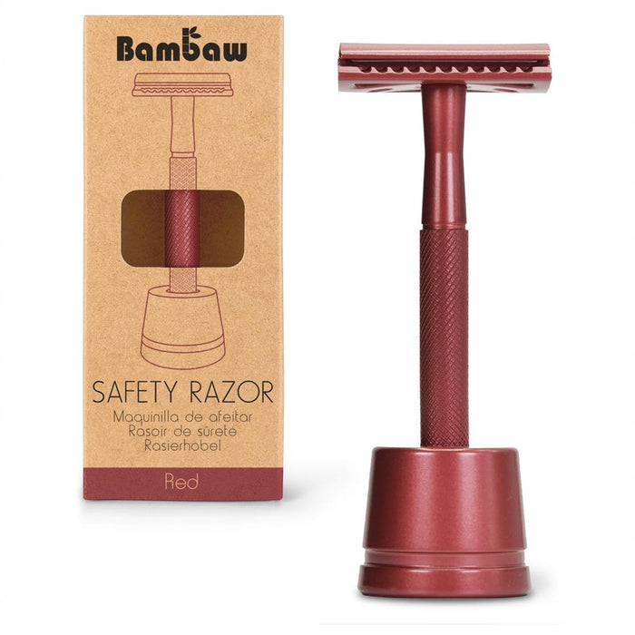 Bambaw Metal safety razor |Red+ stand