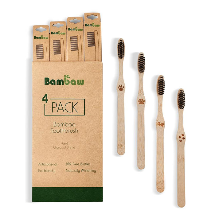 Bambaw Bamboo toothbrushes | hard x 4