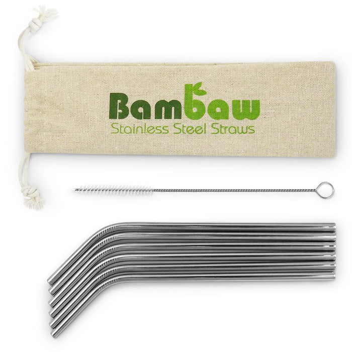 Bambaw Pouch | Stainless steel straws x 6