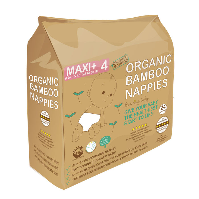 Beaming Baby Organic Bamboo Nappies Size 4 24pieces
