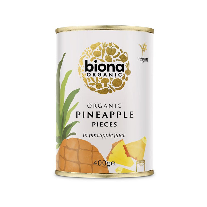 Biona Organic Pineapple Pieces in Juice 400g