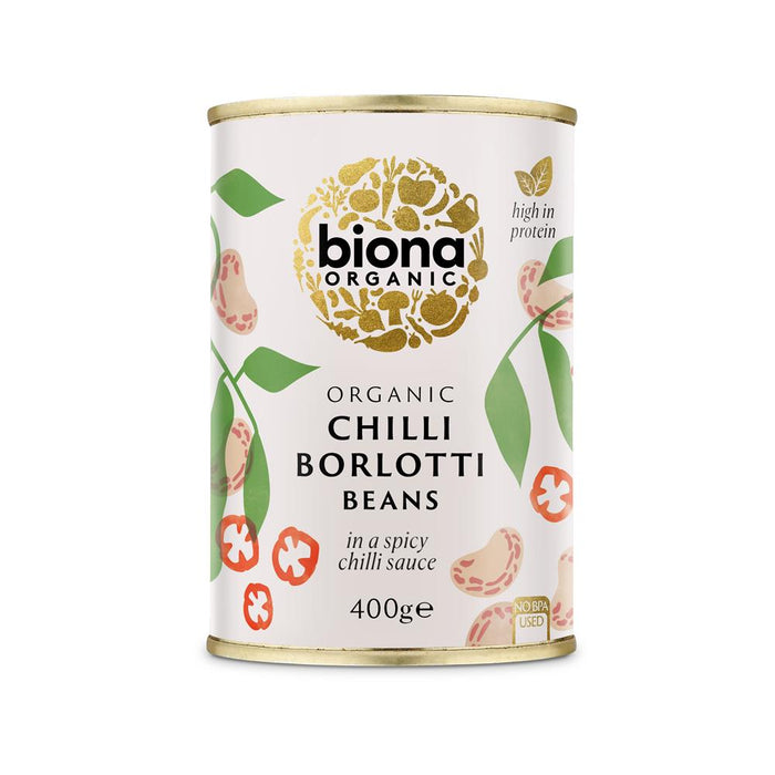 Biona Chilli Borlotti Beans 400g