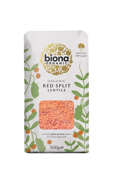 Biona Red Split Lentils 500g