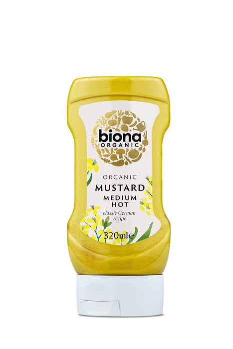 Biona Mustard Medium Hot-Squeezy 320ml