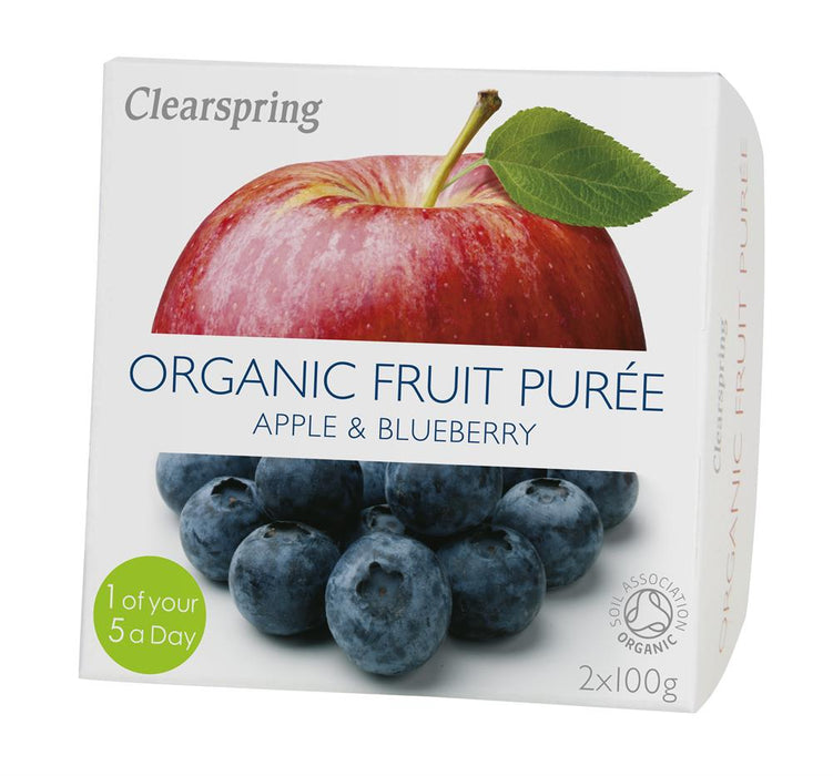 Clearspring Fruit Puree Apple & Blueberry 2 X 100g