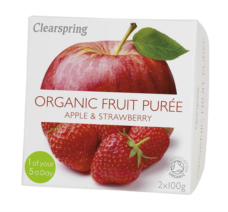 Clearspring Fruit Puree Apple & Strawberry 2 X 100g