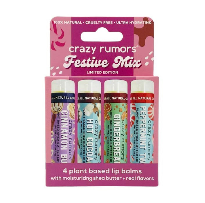 Crazy Rumors Festive Mix 4 lip balm set 17g