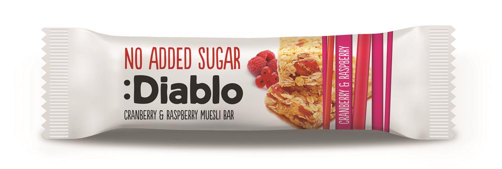 Diablo Sugar Free Cran & Rasp Muesli Bar 30g