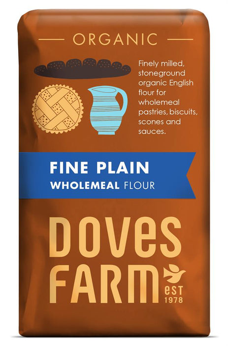 Doves Farm Organic Plain Fine Wholemeal Flour 1KG