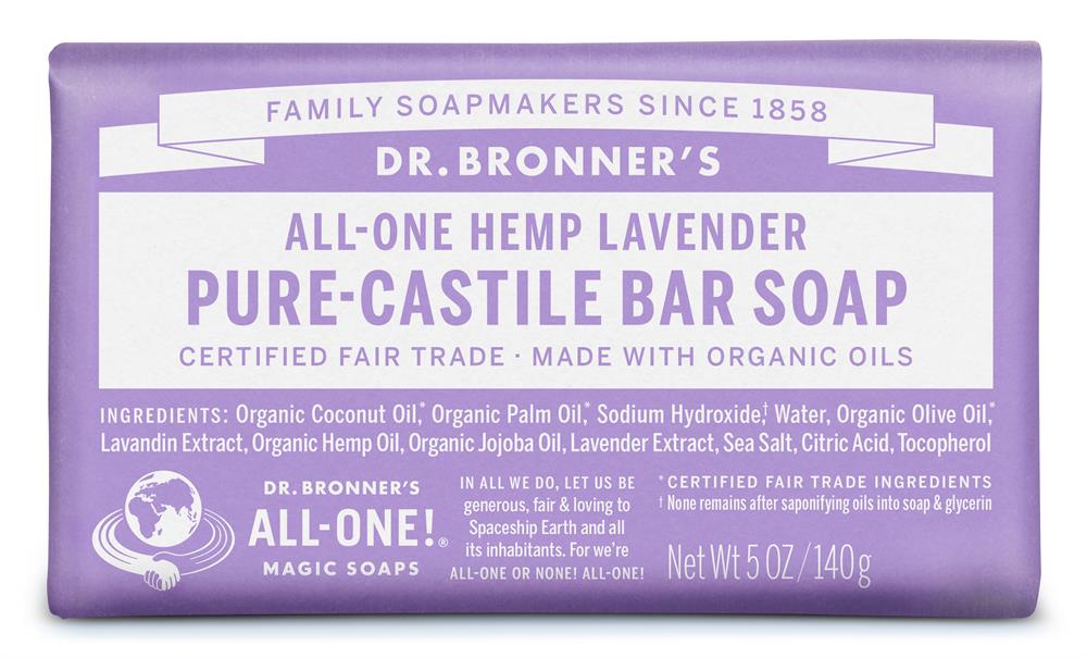 Dr Bronner Org Lavender Soap Bar 140g