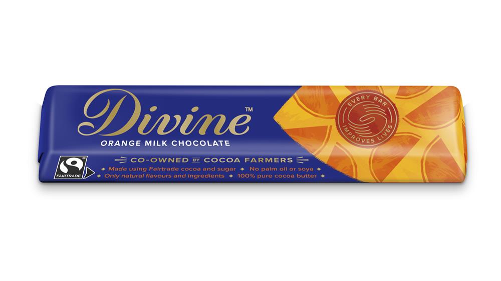 Divine Chocolate Orange Milk Chocolate 35g