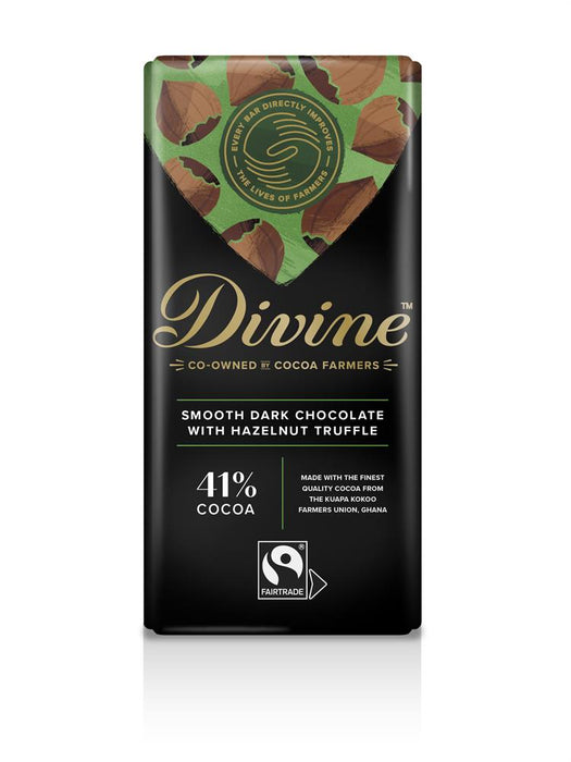 Divine Chocolate Dark Smooth Hazelnut Choc 90g