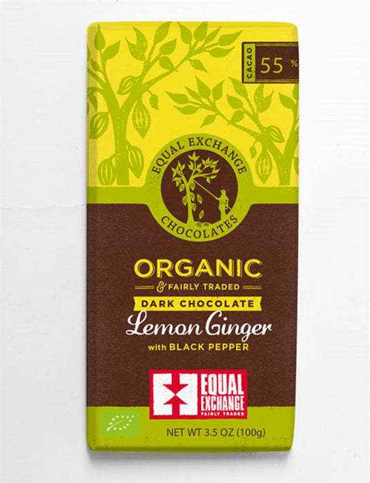 Equal Exchange Organic Lemon Ginger & Pepper Choc 100g