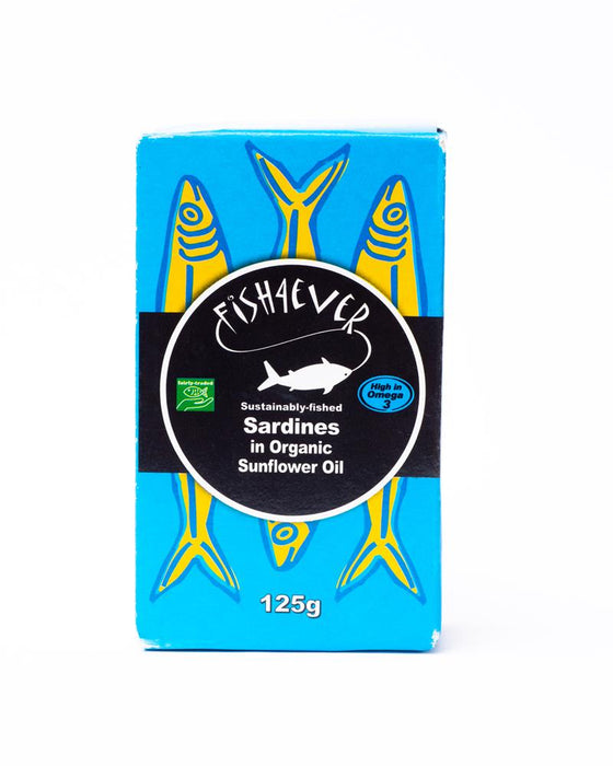 Fish4Ever Whole Sardines in Org S/F Oil 125g