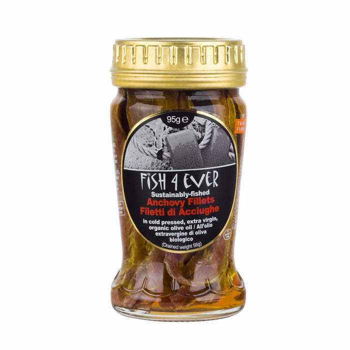Fish4Ever Anchovies in Org Olive Oil 95g