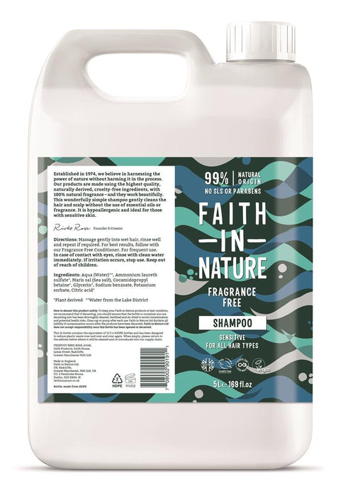 Faith in Nature Fragrance Free Shampoo 5L