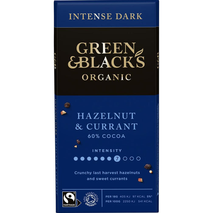 Green & Blacks Organic Choc Hazelnut Currant 90g