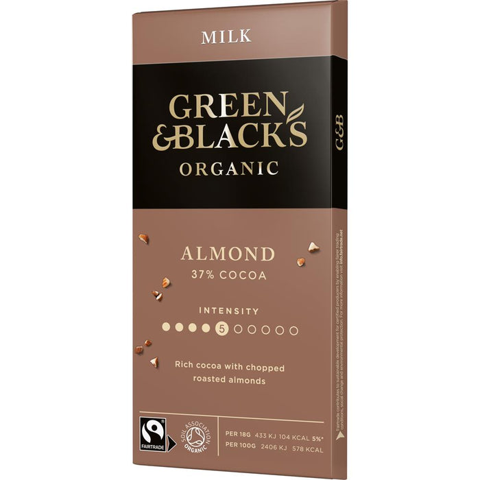 Green & Blacks Milk Choc with Chopped Almond 90g