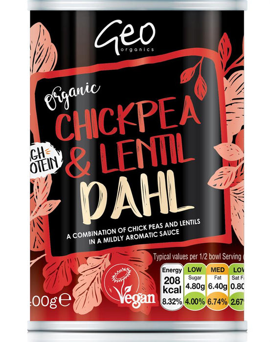 Geo Organics Cans - Chick Pea & Lentil Dahl 400g