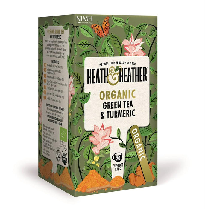 Heath And Heather Organic Green Tea & Turmeric 20bag