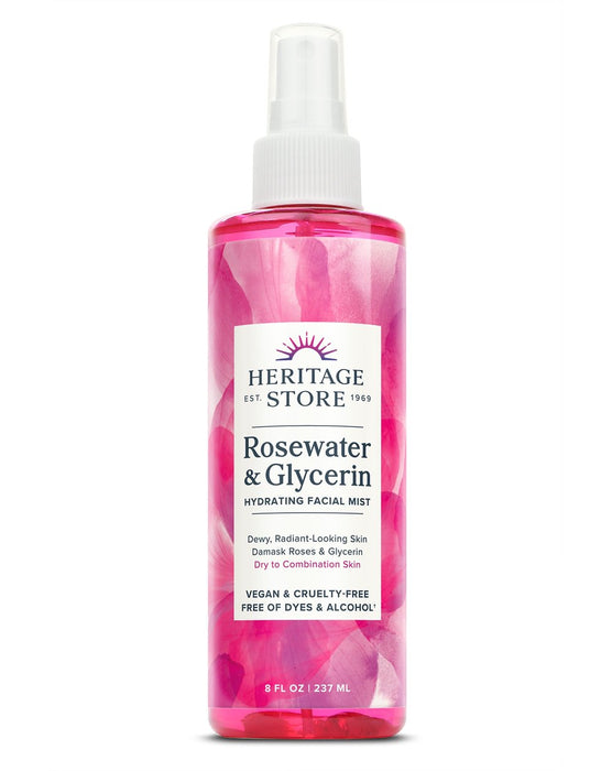 Heritage Store Rosewater w/Glycerin 8 ounce