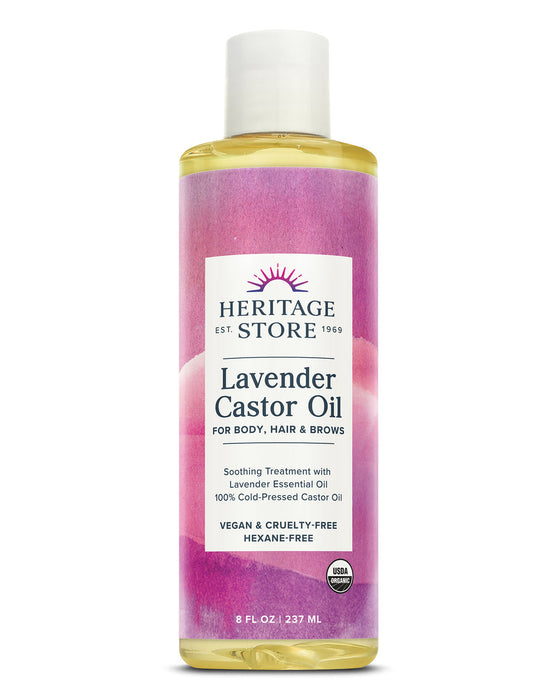 Heritage Store Organic Castor Oil Lavender 236ml