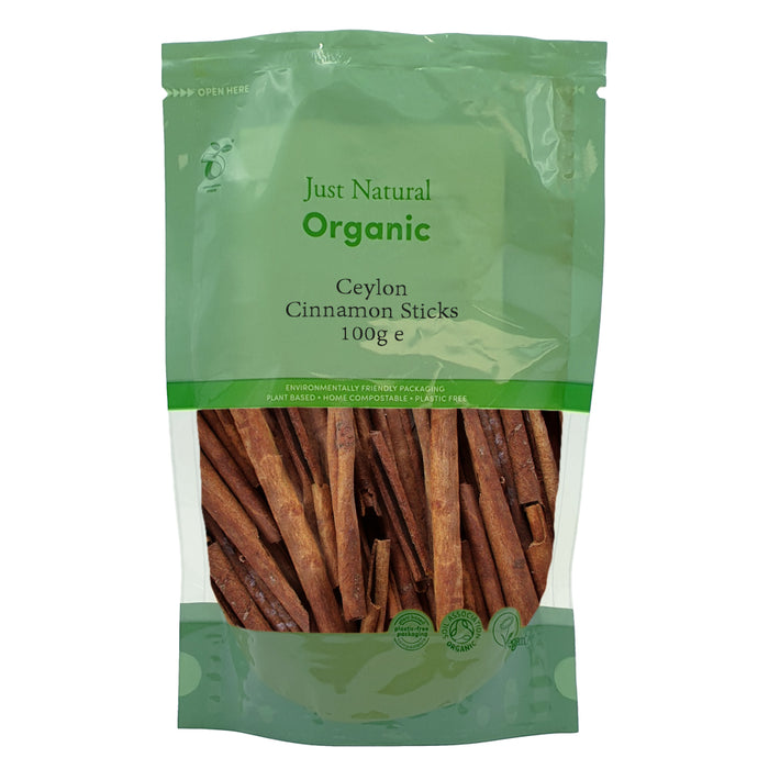 Just Natural Herbs Organic Cinnamon Ceylon Sticks 100g