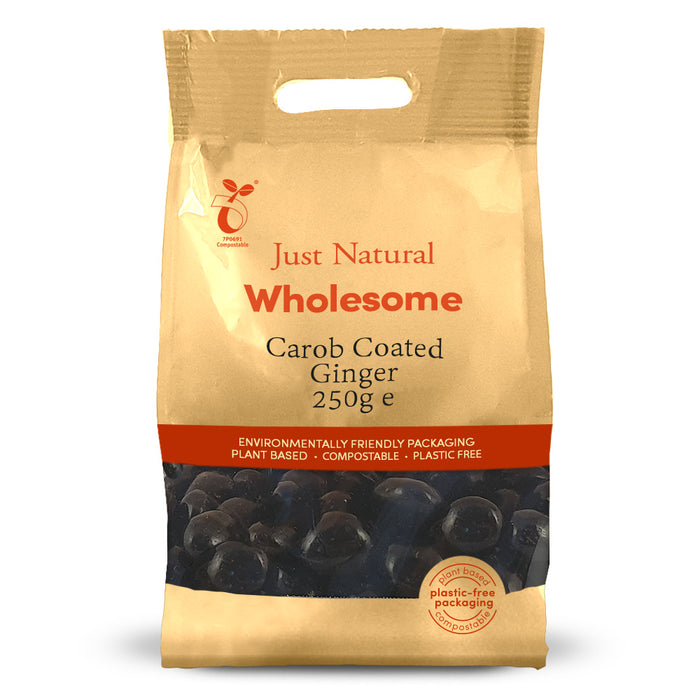 Just Natural Wholesome Carob Coated Ginger 250g