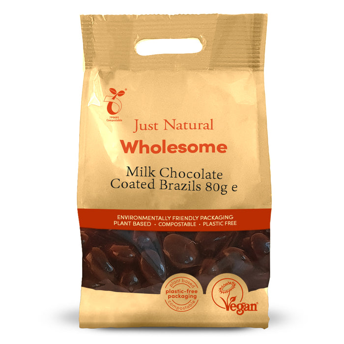 Just Natural Milk Chocolate Coated Brazils 80g