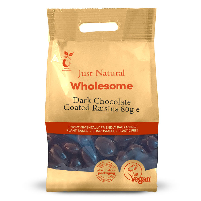 Just Natural Dark Chocolate Coated Raisins 80g