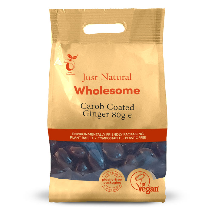 Just Natural Wholesome Carob Coated Ginger 80g