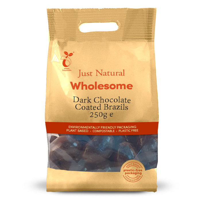 Just Natural Wholesome Dark Chocolate Coated Brazils 250g