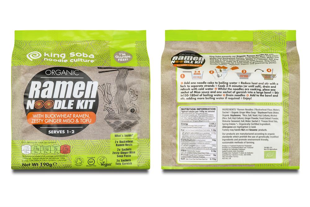 King Soba Organic Buckwheat Ramen Kit 190g