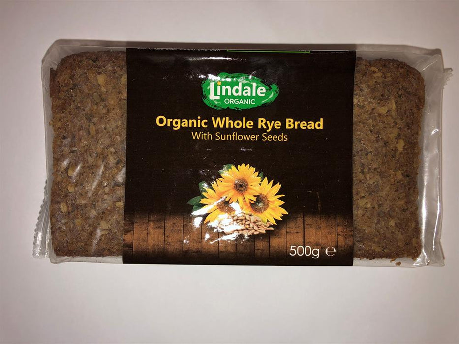 Lindale Org Whole Rye Bread With Sunfl 500g