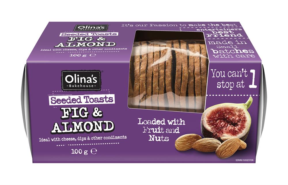 Olinas Bakehouse Fig & Almond Seeded Toasts 100g