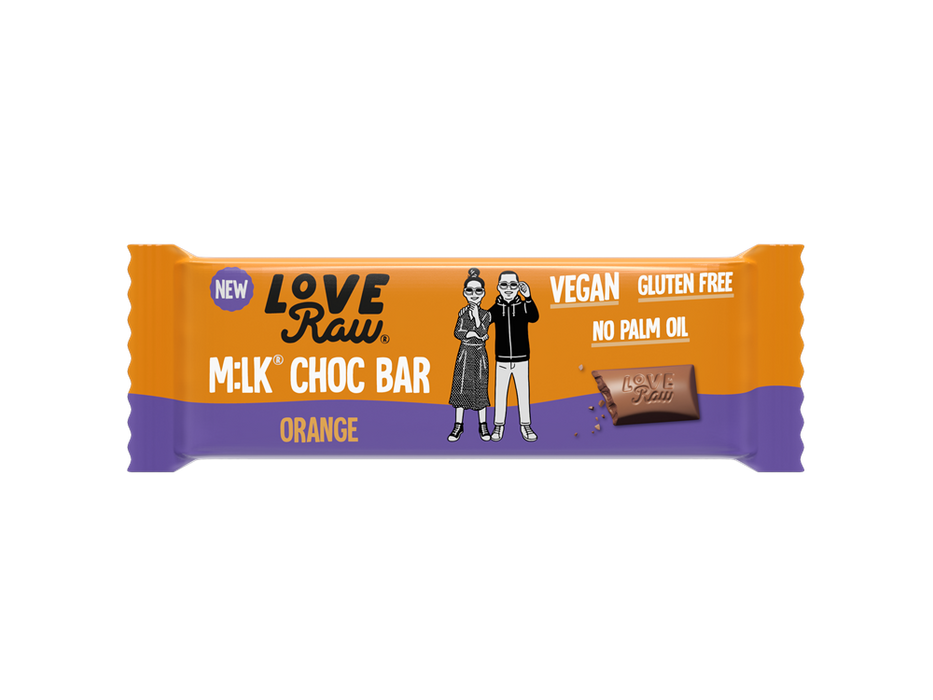 LoveRaw Orange M:lk Chocolate Bar 30g